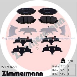 Bremseklodser 14mm|WVA:22271| ZIMMERMANN