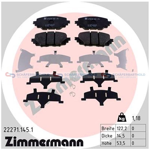 Bremseklodser 14mm|WVA:22271| ZIMMERMANN