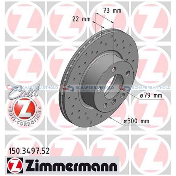 BremseskiveSport foraksel|-300mm ZIMMERMANN