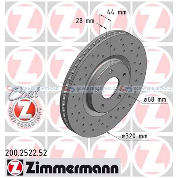 BremseskiveSport for|-320mm|KBA 60872 ZIMMERMANN