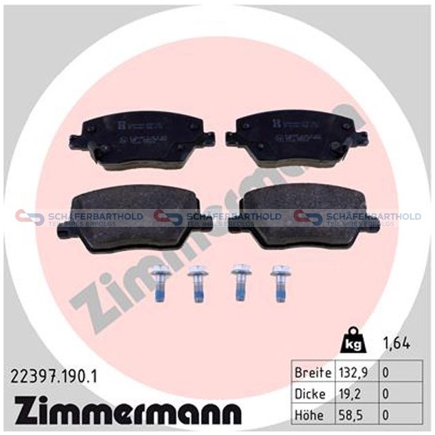 Bremseklodser 19mm|WVA:22397| ZIMMERMANN