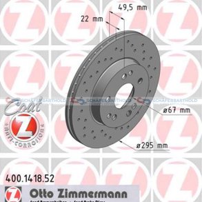 BremseskiveSport foraksel|Ø-295mm ZIMMERMANN