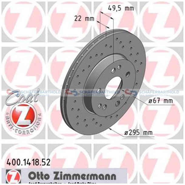 BremseskiveSport foraksel|-295mm ZIMMERMANN