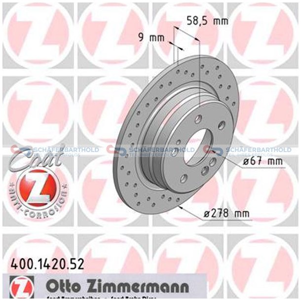 BremseskiveSport Bagaksel|-278mm ZIMMERMANN