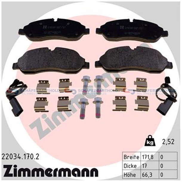 Bremseklodser 17mm|WVA:22034| ZIMMERMANN