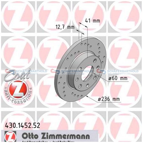 BremseskiveSport foraksel|-236mm ZIMMERMANN