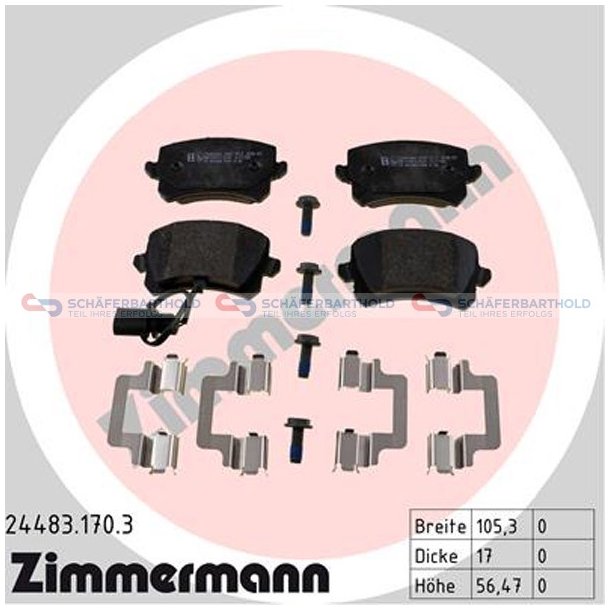 Bremseklodser 17mm|WVA:24483| ZIMMERMANN