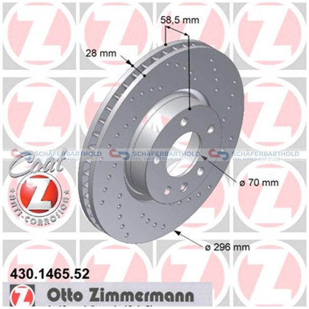 BremseskiveSport foraksel|-296mm ZIMMERMANN