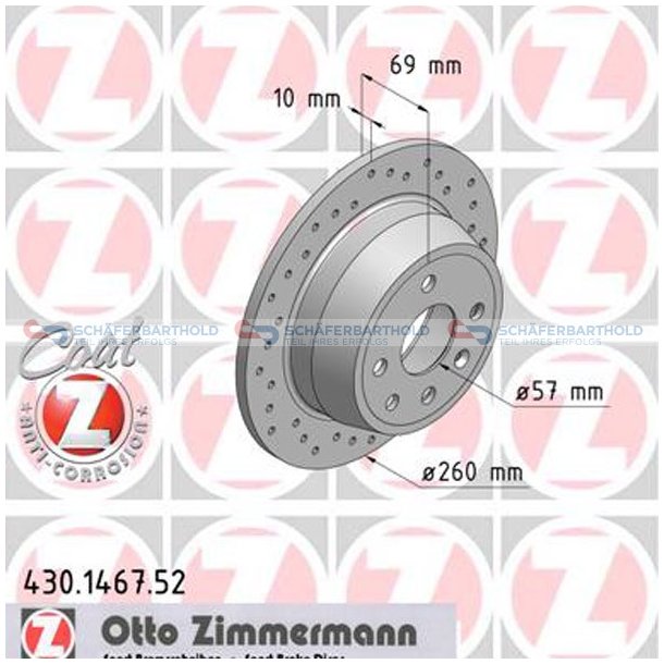 BremseskiveSport Bagaksel|-260mm ZIMMERMANN