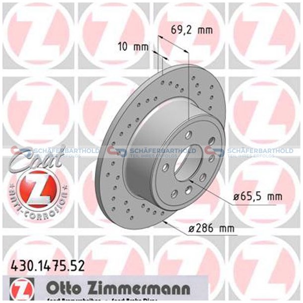 BremseskiveSport Bagaksel|-286mm ZIMMERMANN