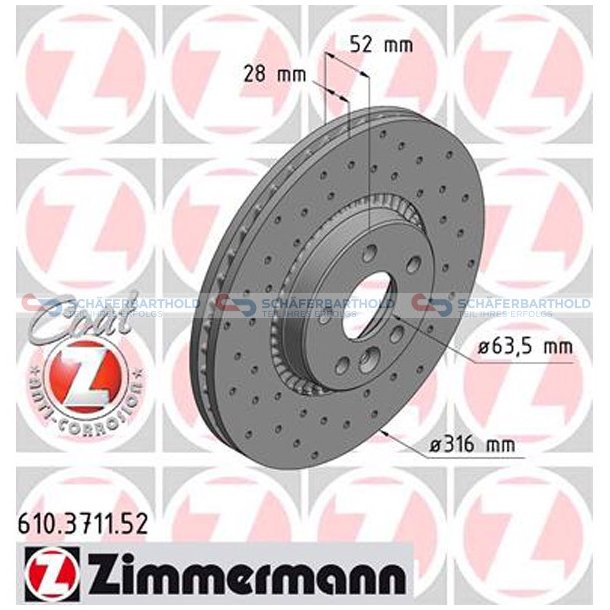 BremseskiveSport for|-316mm|60872 ZIMMERMANN