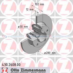 Bremseskive Bagaksel|Ø-280mm ZIMMERMANN