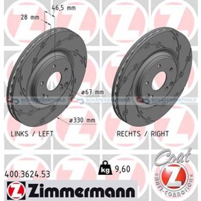 Bremseskive foraksel|Ø-330mm ZIMMERMANN