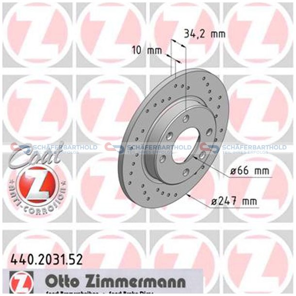 BremseskiveSport foraksel|-247mm ZIMMERMANN