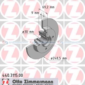 Bremseskive Bagaksel|Ø-248mm ZIMMERMANN