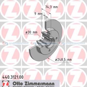 Bremseskive Bagaksel|Ø-248mm ZIMMERMANN