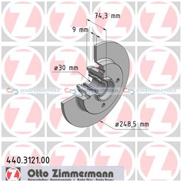 Bremseskive Bagaksel|-248mm ZIMMERMANN