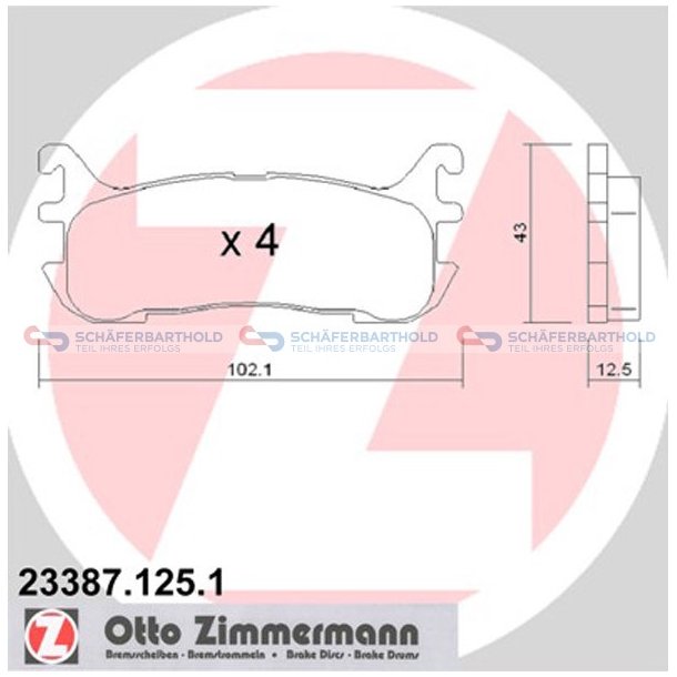 Bremseklodser 12mm|WVA:23387| ZIMMERMANN