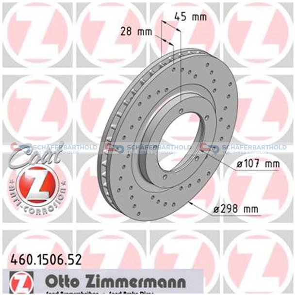 BremseskiveSport foraksel|-298mm ZIMMERMANN