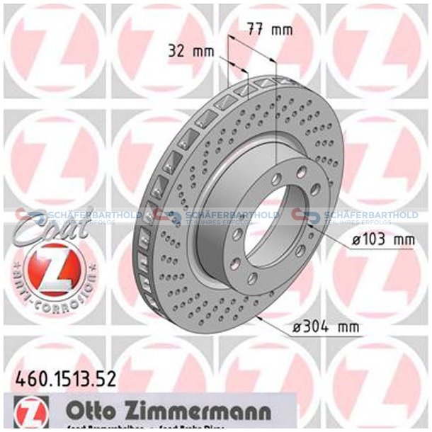 BremseskiveSport for venstre|-304mm ZIMMERMANN