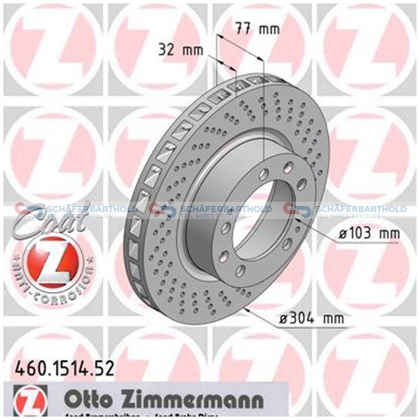 BremseskiveSport for hjre|-304mm ZIMMERMANN