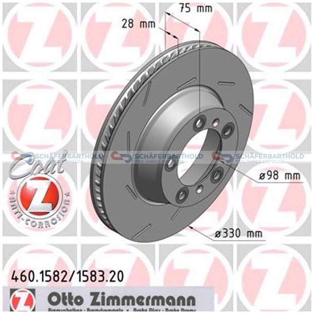 Bremseskive Bagaksel venstre|-330mm ZIMMERMANN