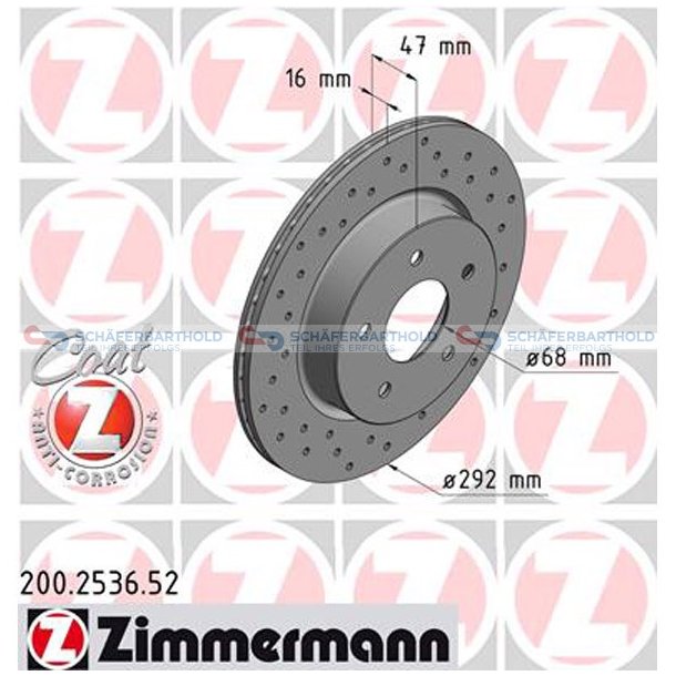 BremseskiveSport Bagaksel|-292mm ZIMMERMANN