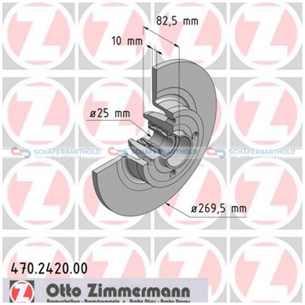 Bremseskive Bagaksel|-270mm ZIMMERMANN