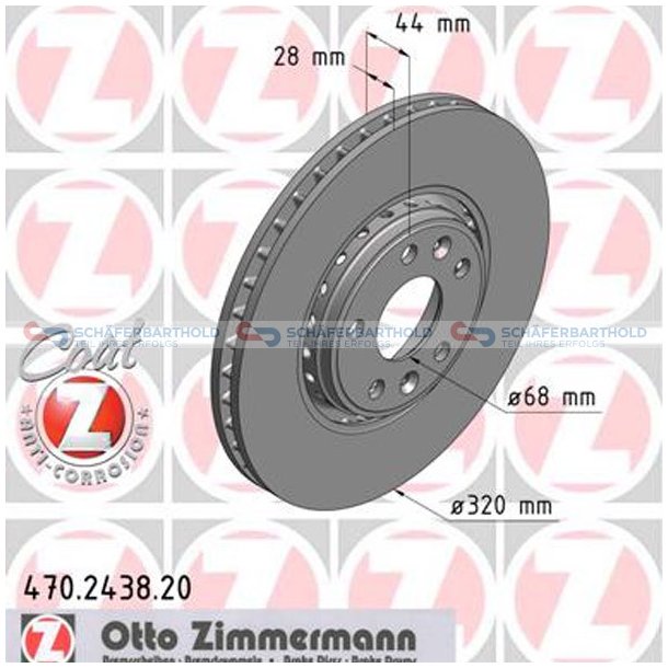 Bremseskive foraksel|-320mm ZIMMERMANN