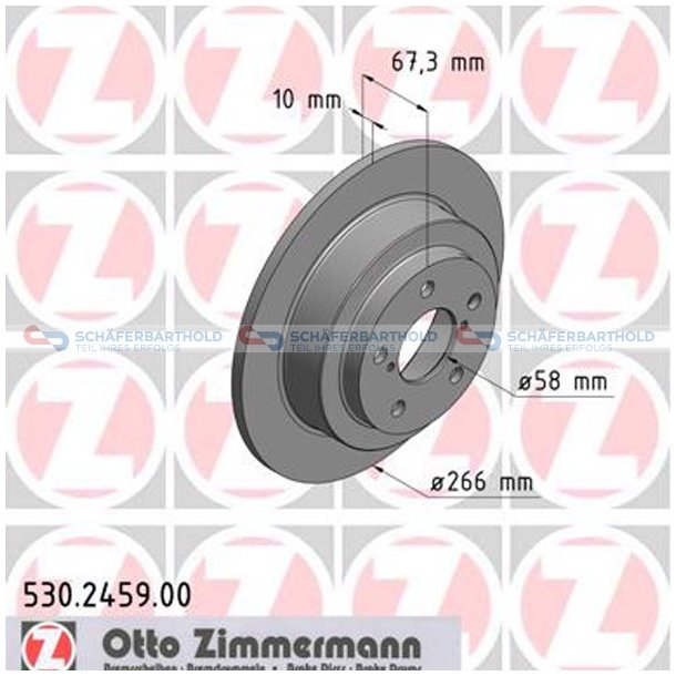 Bremseskive Bagaksel|-266mm ZIMMERMANN