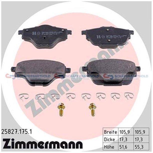 Bremseklodser 17mm|WVA:25827| ZIMMERMANN