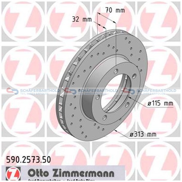 BremseskiveSport foraksel|-313mm ZIMMERMANN