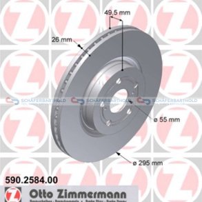 Bremseskive foraksel|Ø-295mm ZIMMERMANN