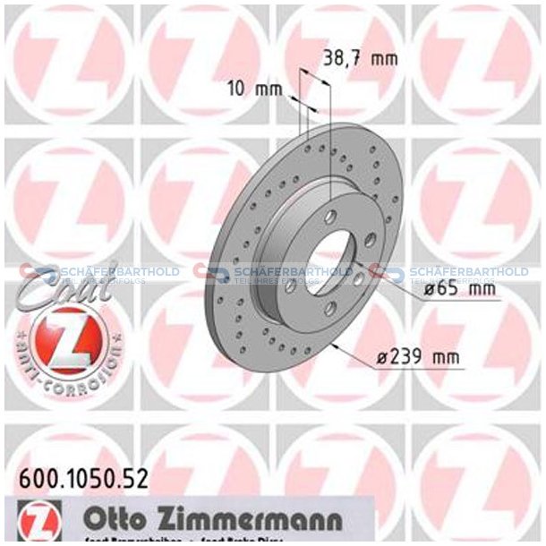 BremseskiveSport foraksel|-239mm ZIMMERMANN