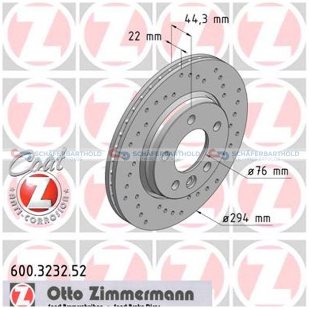 BremseskiveSport Bagaksel|-294mm ZIMMERMANN