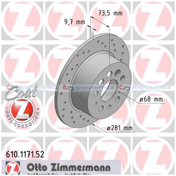 BremseskiveSport Bagaksel|-281mm ZIMMERMANN