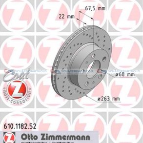 BremseskiveSport foraksel|Ø-263mm ZIMMERMANN