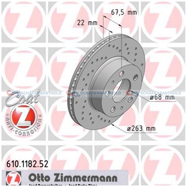 BremseskiveSport foraksel|-263mm ZIMMERMANN