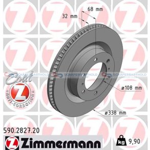 Bremseskive foraksel|Ø-338mm ZIMMERMANN