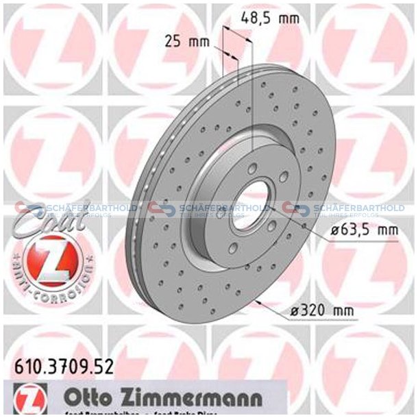 BremseskiveSport foraksel|-320mm ZIMMERMANN