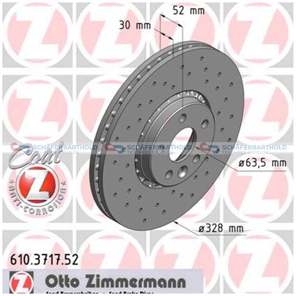 BremseskiveSport foraksel|-328mm ZIMMERMANN