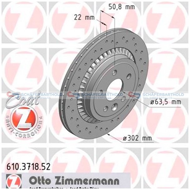 BremseskiveSport Bagaksel|-302mm ZIMMERMANN