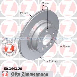Bremseskive Bagaksel|Ø-324mm ZIMMERMANN