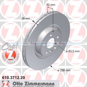Bremseskive foraksel|Ø-336mm ZIMMERMANN