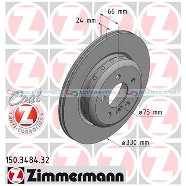 BremseskiveFormula F Bagaksel|-330mm ZIMMERMANN