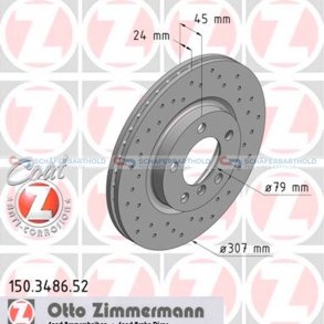 BremseskiveSport foraksel|Ø-307mm ZIMMERMANN