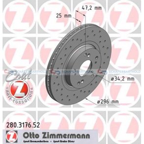 BremseskiveSport foraksel|Ø-296mm ZIMMERMANN