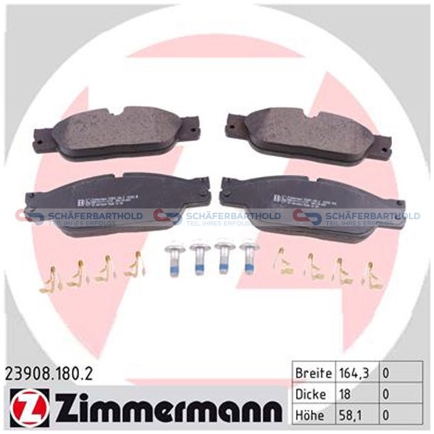 Bremseklodser 18mm|WVA:23908| ZIMMERMANN