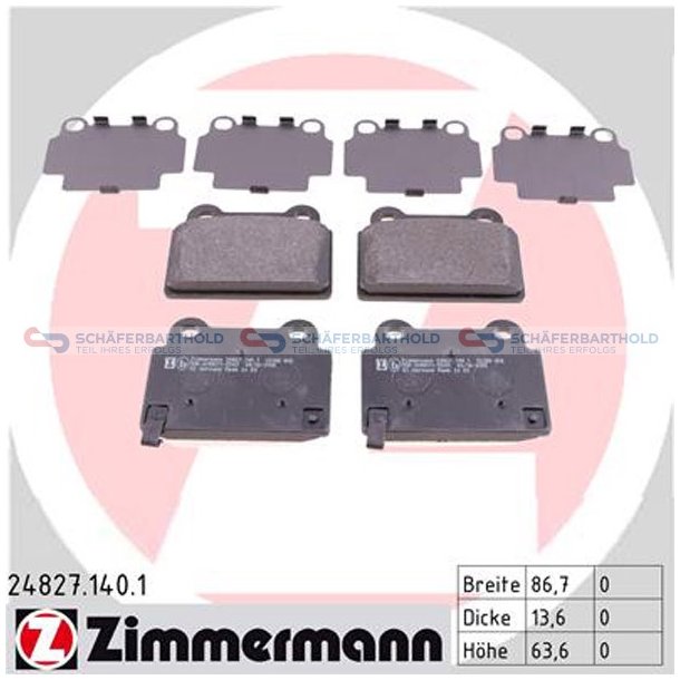 Bremseklodser 14mm|WVA:24827| ZIMMERMANN