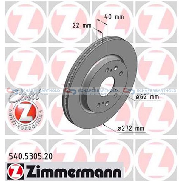 Bremseskive foraksel|-272mm ZIMMERMANN